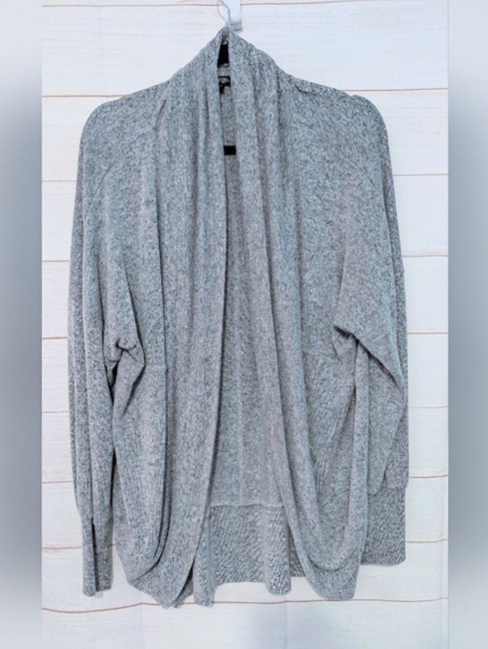 Guc George Women's Heather Gray Drape cocoon Cardigan Size Large
